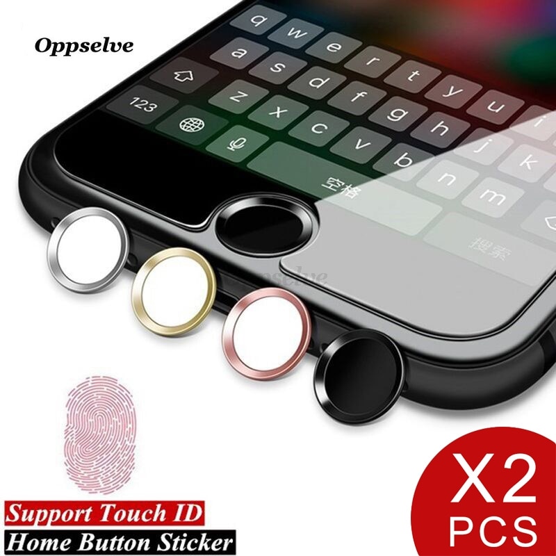 2 stuks Aluminium Touch ID Home Button Sticker Voor iPhone 7 8 6 6s Plus 5s 5 SE apple Telefoon Stickers Met Vingerafdruk Identificatie