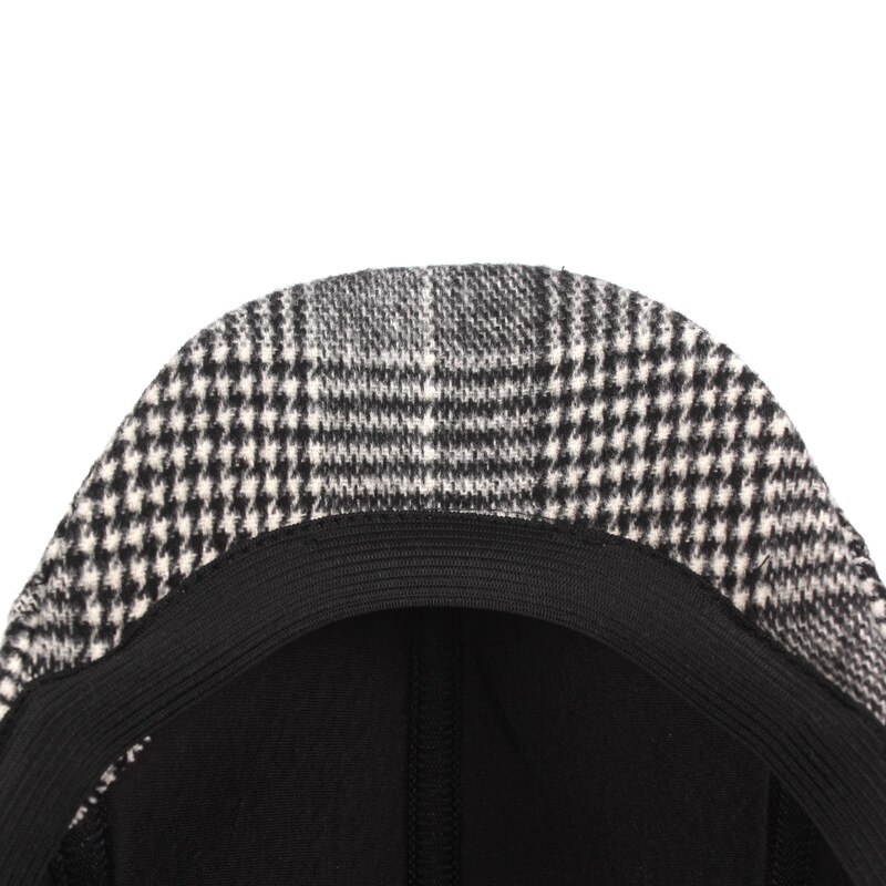 SLECKTON Cotton Hats Plaid Hats Beret Peaked Cap Tweed Casual Newsboy Cap Retro Flat Cap Herringbone Winter Hats for Men