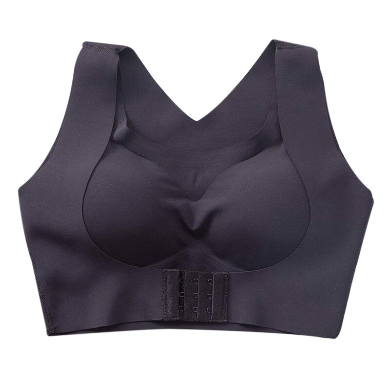 Goede gezonde vrouwen bh 2- in -1 multifunctionele bh rug schouder shaper naadloze bh vrouwen shaper: Zwart / Groot