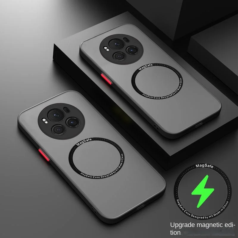 Funda de teléfono transparente mate para Honor Magic 6 Pro Lite X9B X50 GT Magic 5 4 Magsafe funda protectora de carga inalámbrica magnética
