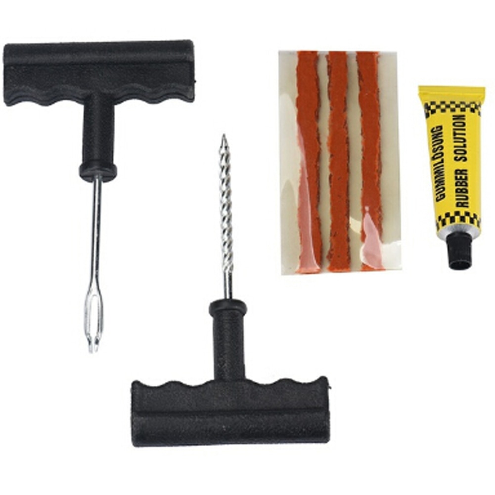 Car Tire Repair Tools Tire Repair Kit Rivet Tool Set Car Bicycle Tubeless Tire Puncture Plug Garage Auto Parts
