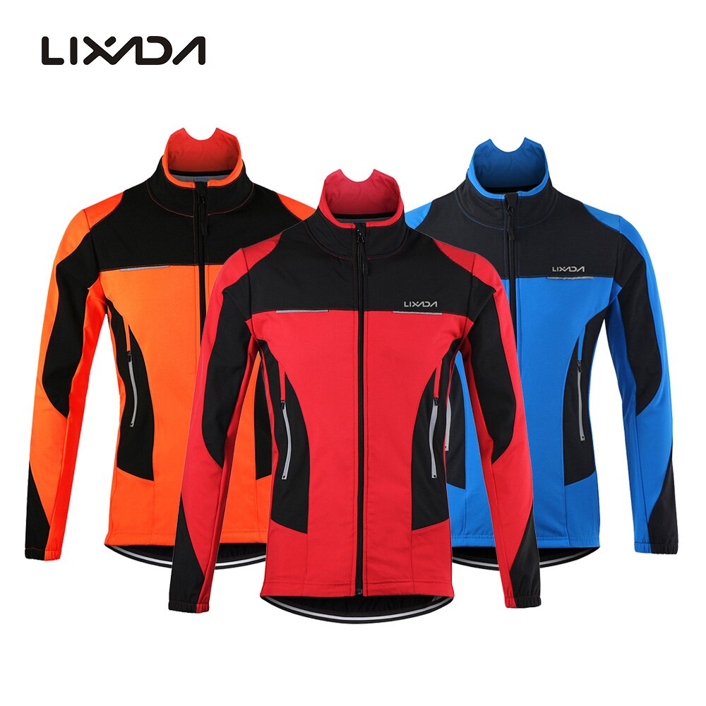 Lixada Mannen Outdoor Fietsen Jas Winter Thermische Ademende Comfortabele Lange Mouwen Jas Waterbestendig Rijden Sportkleding