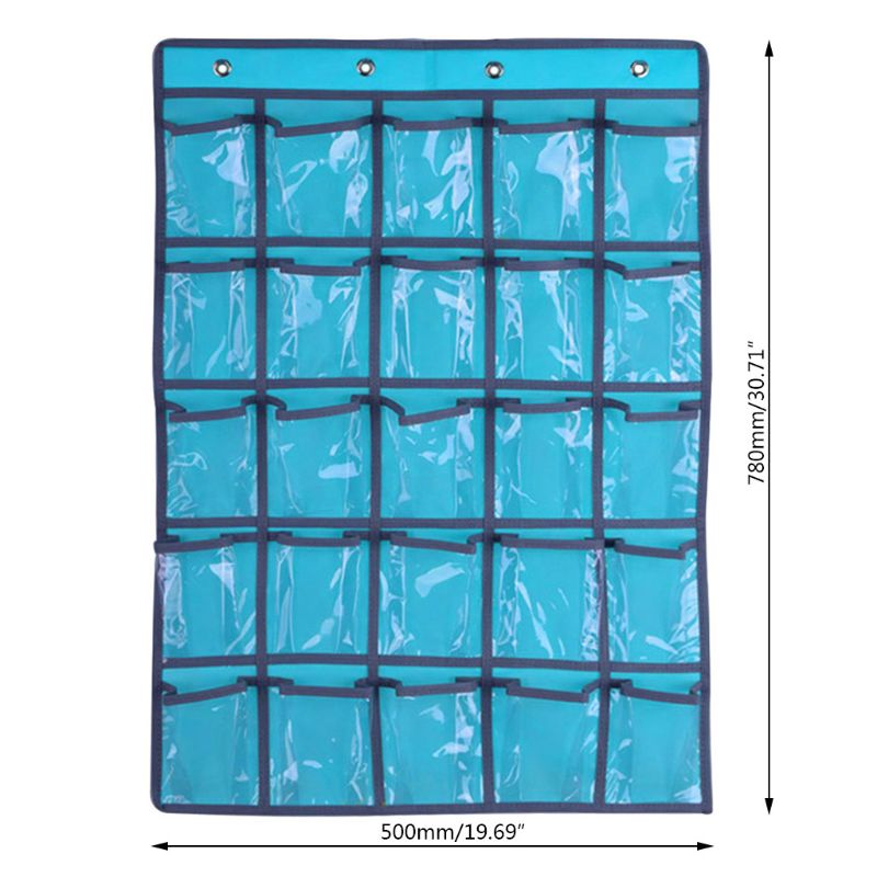 25 Clear Pockets Classroom Pocket Chart For Teacher Cell Phones Holder Door Hanging Calculator Organizer