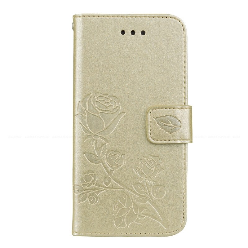 For Huawei P9 Lite Mini Case PU Leather Phone Case For Huawei P9Lite Mini Enjoy 7 SLA-L02 SLA-L22 SLA-L03 Case Flip Cover Fundas: Gold