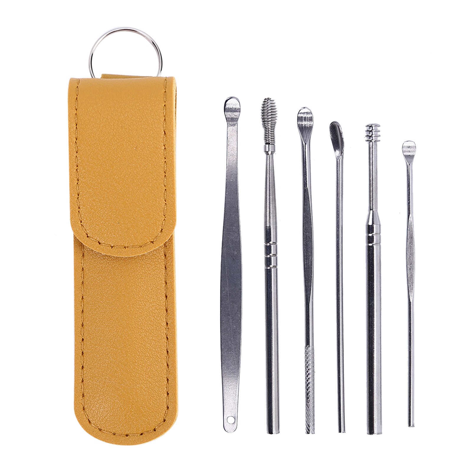 6PCS Ear Cleaner Wax Removal Tool Earpick Sticks Earwax Remover Curette Ear Pick Cleaning Ear Cleanser Spoon Health Care Earpick: 15