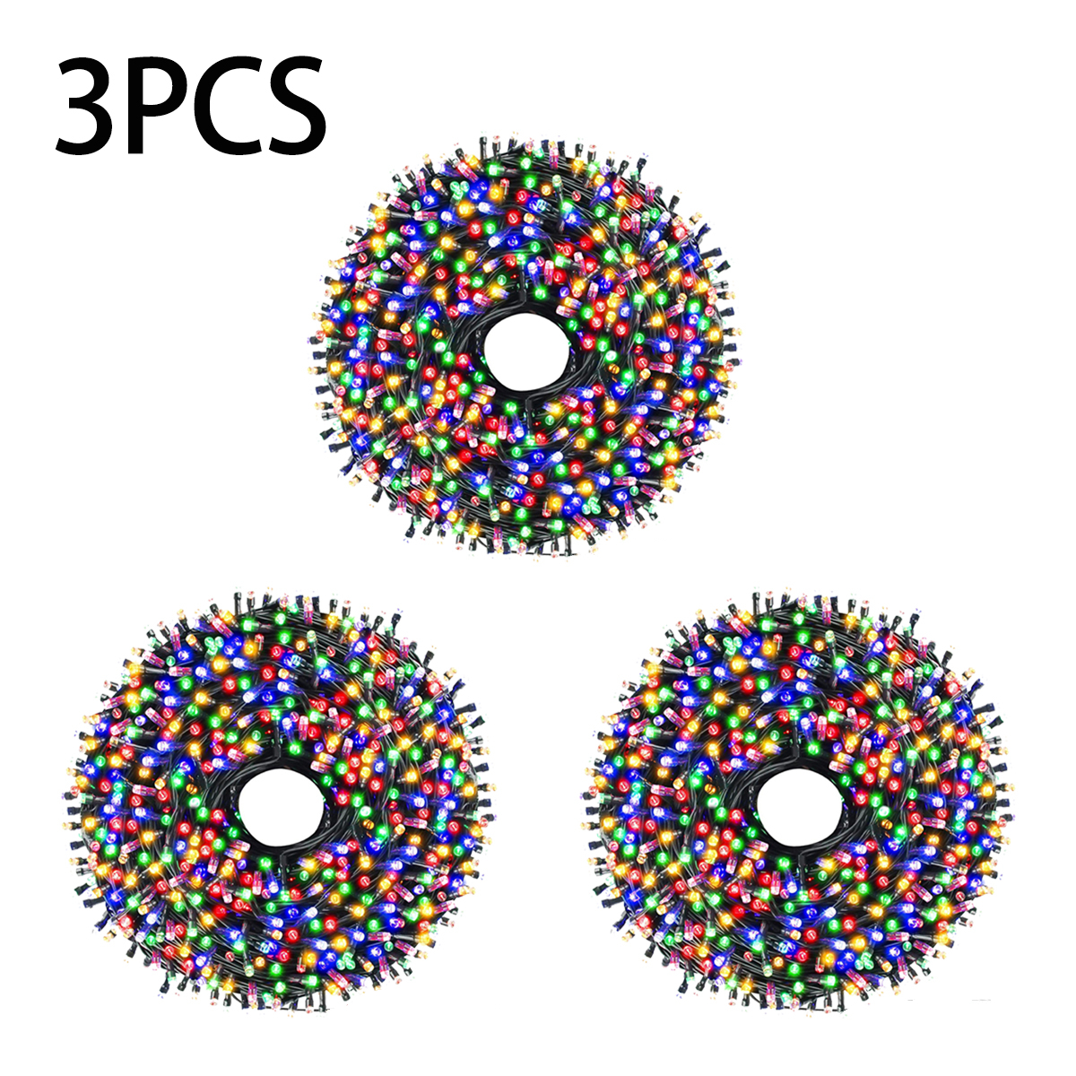 1/2/3 Uds. Guirnalda de luces LED 10M/20M/30M adorno de Hada de árbol de Navidad para exteriores 220V enchufe europeo/110V enchufe estadounidense, lámpara de decoración de CW/WW/RGB