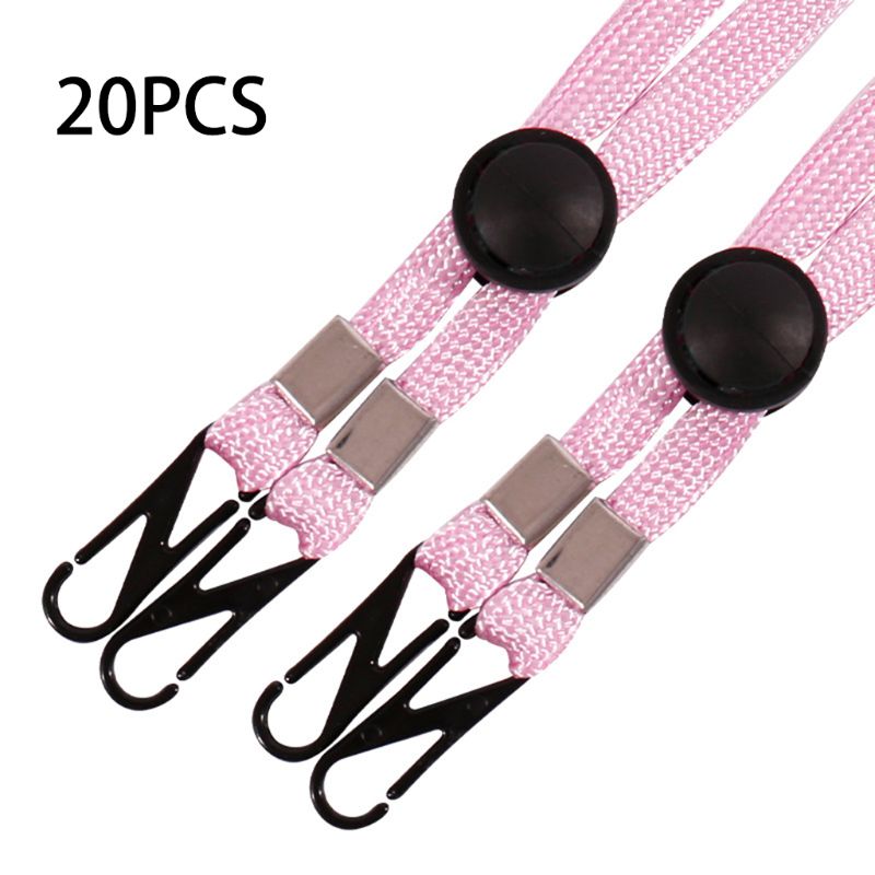Porte-masque de sécurité à lanière, 20 pièces, longueur réglable, pratique, nouveauté