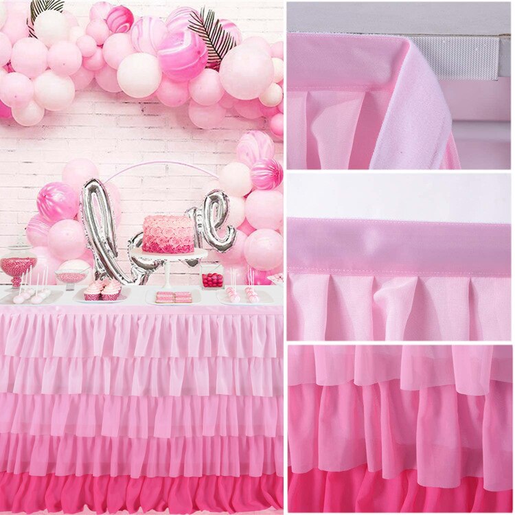 5 schicht Tisch Felsen für Heimat Party Geschirr Tisch Dekoration Ballettröckchen Tüll Bunte Tabelle Felsen für Hochzeit Baby Dusche