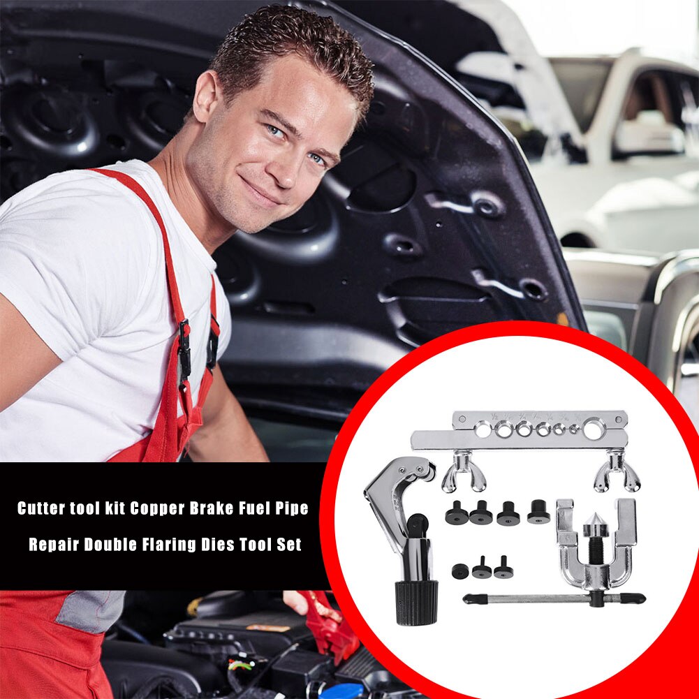 Universal Durable Metal Fuel Pipe Repair Double Flaring Die Cutter Tool Kit For Refrigeration Car Repair Combination Suit