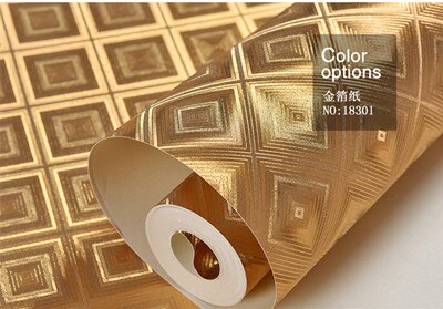 Luxus Reflektierende Draht Zeichnung Gold Folie Tapete PVC funkeln metallisch Wandbild Tapete Wasserdicht für Wohnzimmer Bar 10 M: 18301