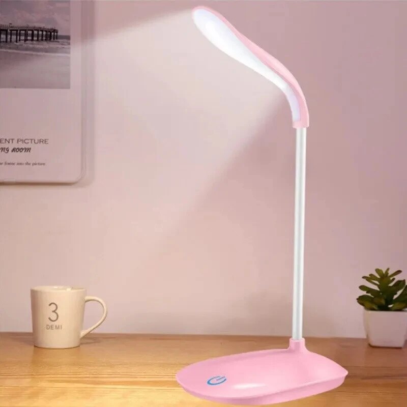 Students Study LED Desk Lamp Stepless Dimmable Touch Foldable Table Lamp Bedside Reading Eye Protection Night Light Desk Lamps: WHITE