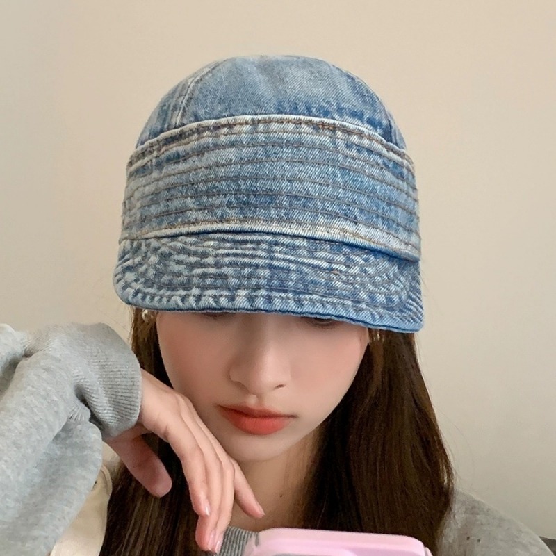 Gorra vaquera de ala suave para mujer, sombrero de pescador antiguo lavado Retro pequeño, sombrilla plegable, sombrero ecuestre