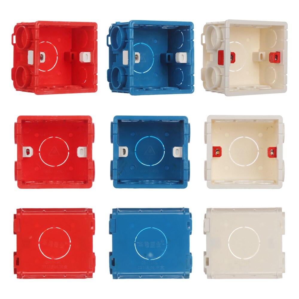 86 type Switch and Socket White / Red Wiring Back Box Adjustable Mounting Box Internal Cassette 86mm*86mm*50mm