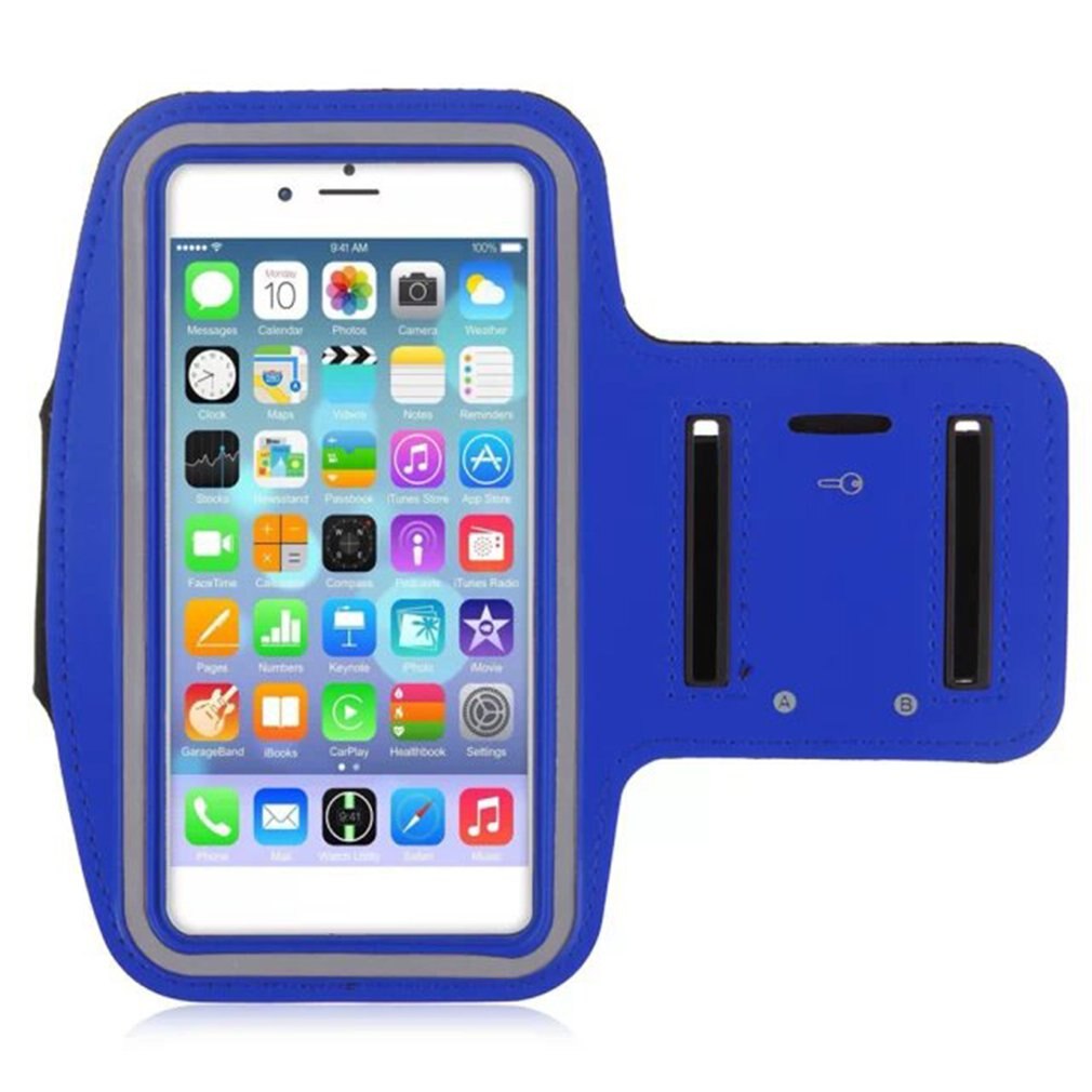 Suporte de braço proteção para esportes, suporte de braço para celular, manga de proteção para esportes, corrida, à prova d' água, casual, corrida, para iphone: 5.5 blue