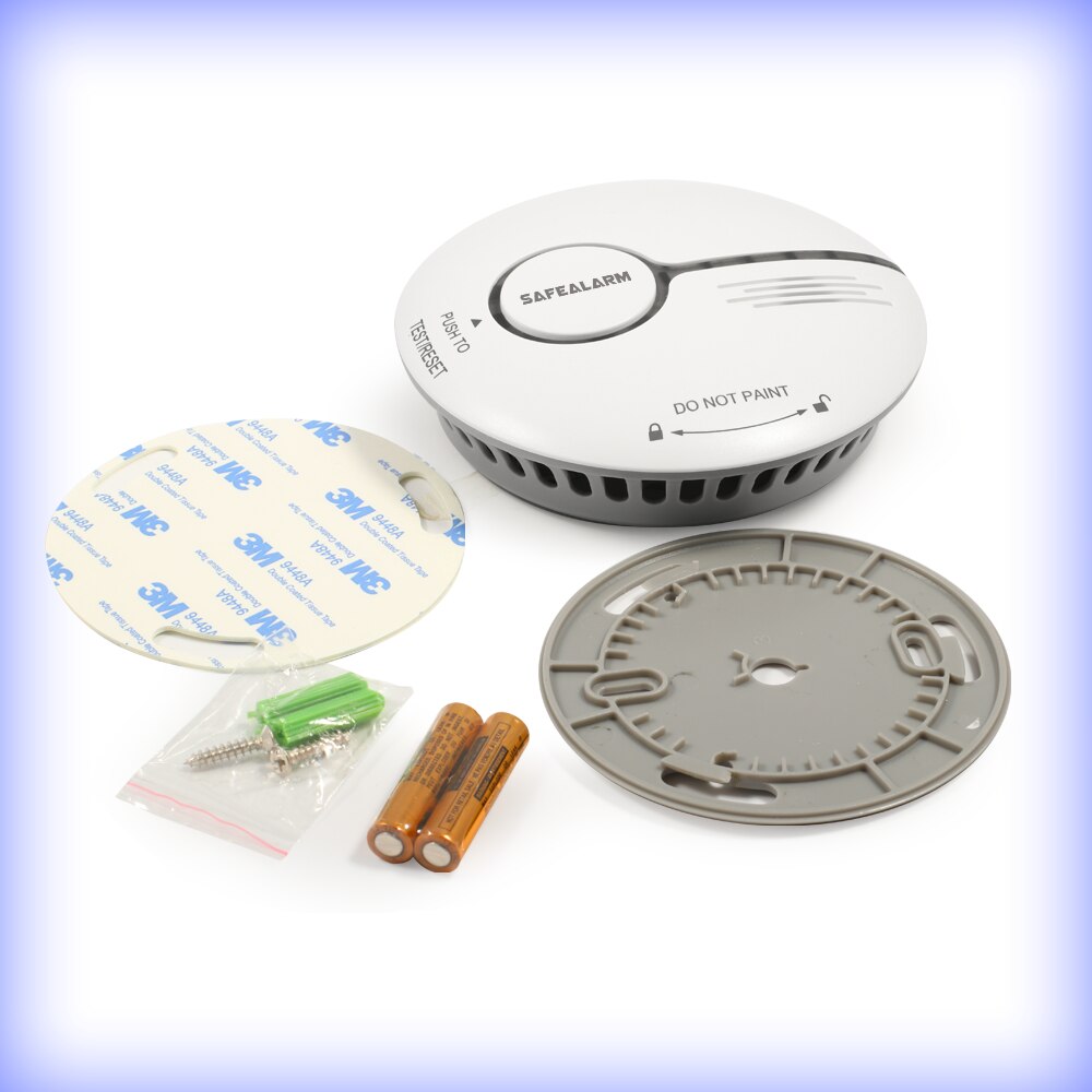 Conventional Battery Operated Fire and Smoke Detector Photoelectric Optical Sound and Light Smoke Alarm Detector with EN14604