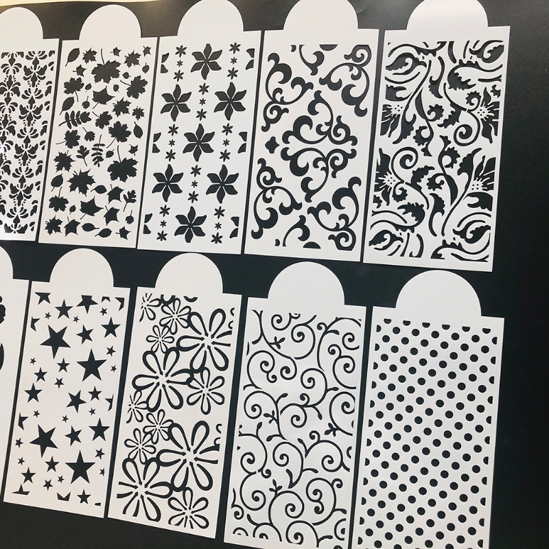 12pcs DIY Star Heart Drawing Stencils Templates Embossing Paper Card Painting Scrapbooking Stamp Album Decoration