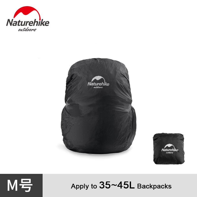 NatureHike – sac à dos en Nylon imperméable avec pochette intégrée, housse de rangement pour randonnée et Camping, nouveauté: Black M