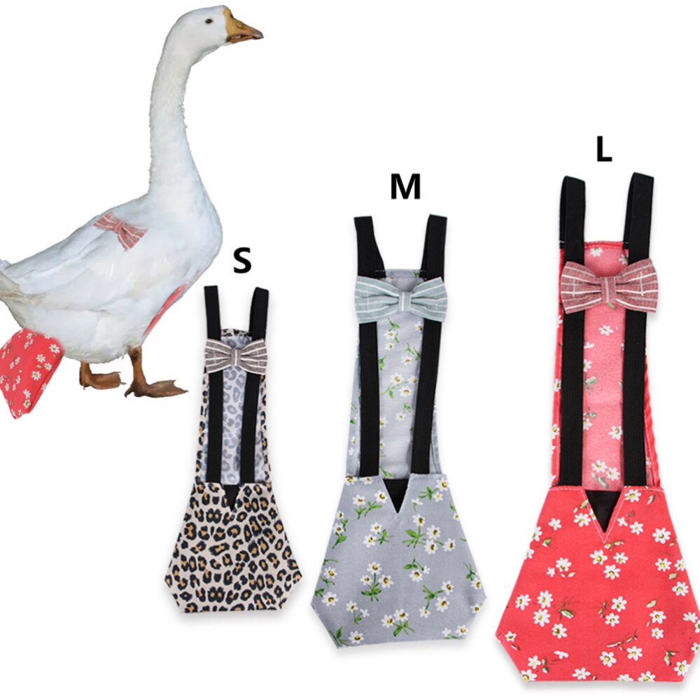 Animal de compagnie poulet canard couche lavable volaille oie vêtements de nœud papillon avec bande élastique drôle oie vêtements (rouge S)