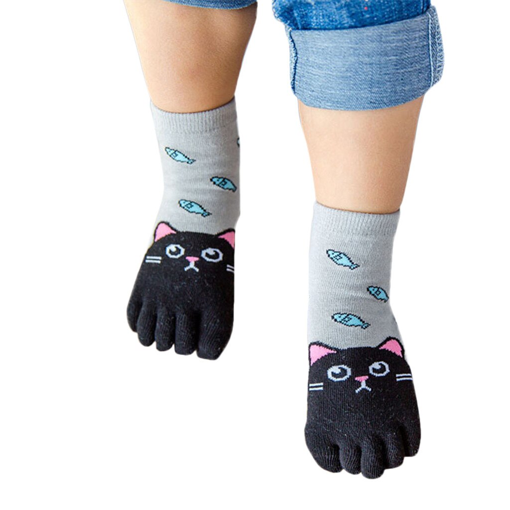 Cute Cartoon Five Toes Socks Kids Socks Animal Girl Boy Children Five Fingers Socks Cotton Breathable Foot Socks