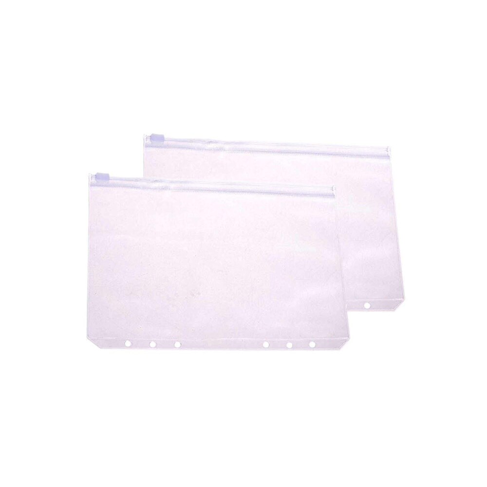 Juego de 6 bolsas de plástico transparente para el hogar y la Oficina, bolsillos con cremallera de tamaño A5, A6 y A7, de 6 anillos