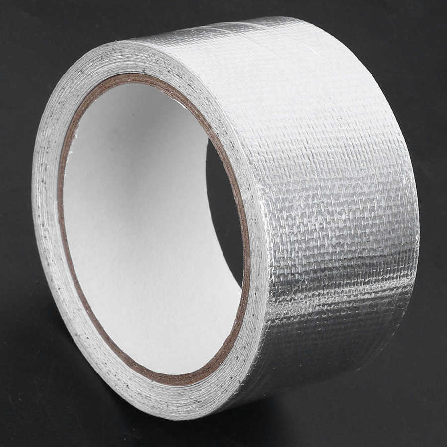 Aluminum duct tape, 2 pieces 50 mm x 10 m Heat-resistant, flame-retardant silver aluminum tape for