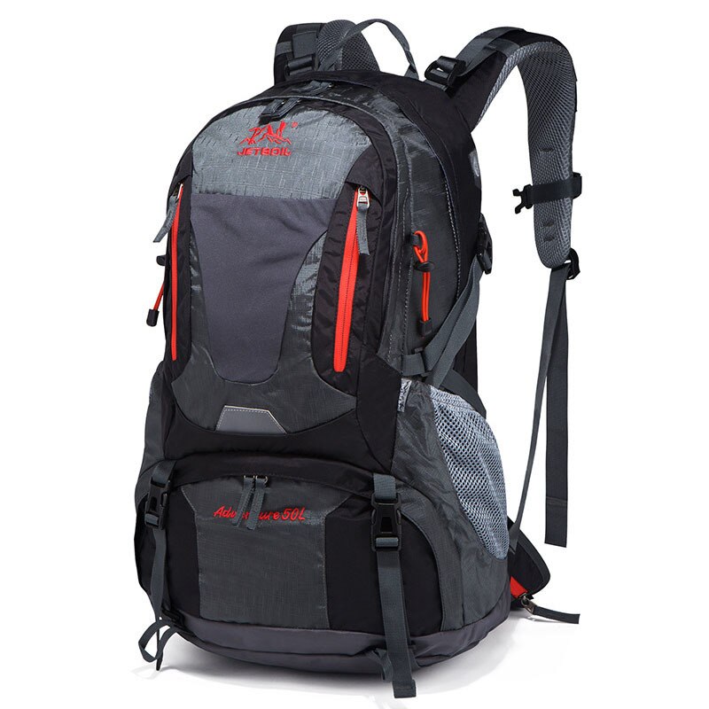 50L Outdoor Hiking Backpack Waterproof Mountaineering Bag Wear Resistant Sports Climbing Rucksack Trekking Camping Backpack: Gray