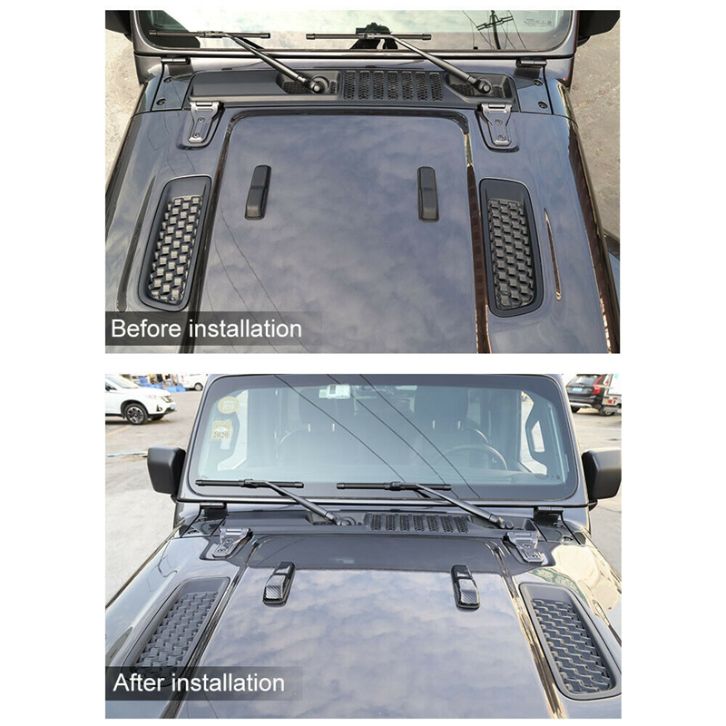 Für Jeep Wrangler JL Vorderseite Kapuze Dekoration trimmen Abdeckung Rahmen -19 Kohlenstoff Faser