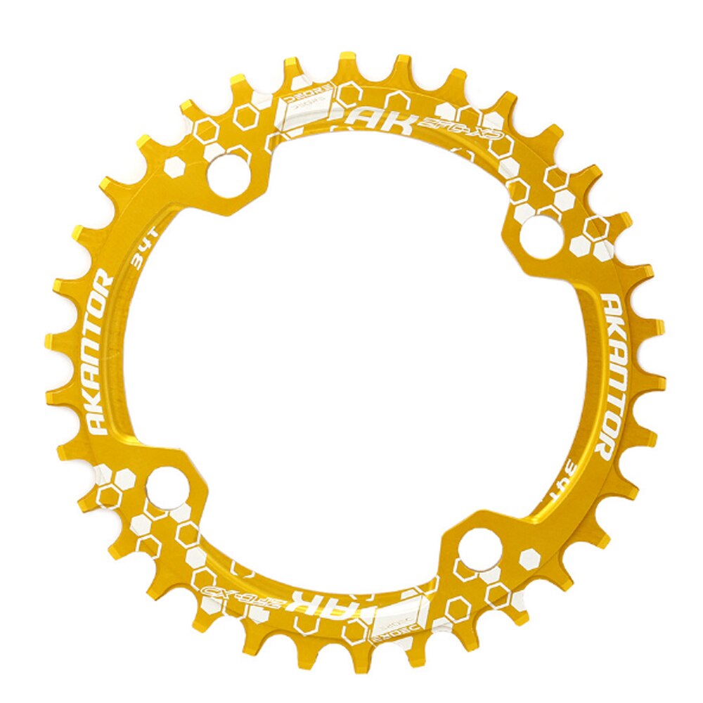 34T Chainring Ring 104BCD Mountain Bike Narrow Wide MTB 145MM Single Speed Bicycle Chainwheel Bike Bolts Crank Gear Disc Parts: 34T Golden