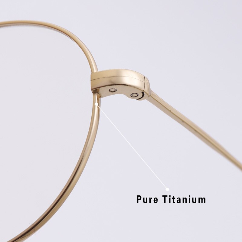 Gafas con montura de titanio para hombre y mujer, lentes ópticas de miopía graduadas para presbicia, ovaladas, Retro, Japón, coreanas
