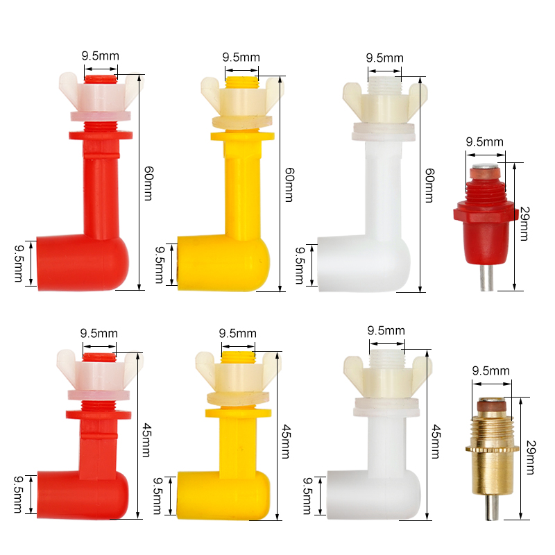 5 pièces abreuvoirs de mamelon d'eau de poulet lapin caille poussins dinde canards volaille mamelons d'eau étanche Type de ressort automatique