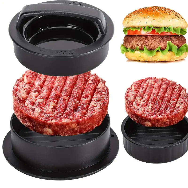 Hamburger kjøttpresse sandwich cutter brødforseglingsform manuell rund kjøttpresseform: Default Title