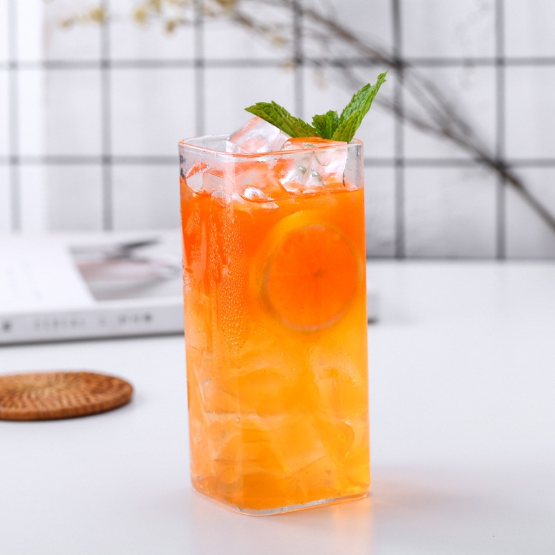 Lead-Free Crystal Clear Highball Glass Cup Drinking Cups for Water Wine Beer Cocktails Square Mini Dessert Coffee Milk Cups