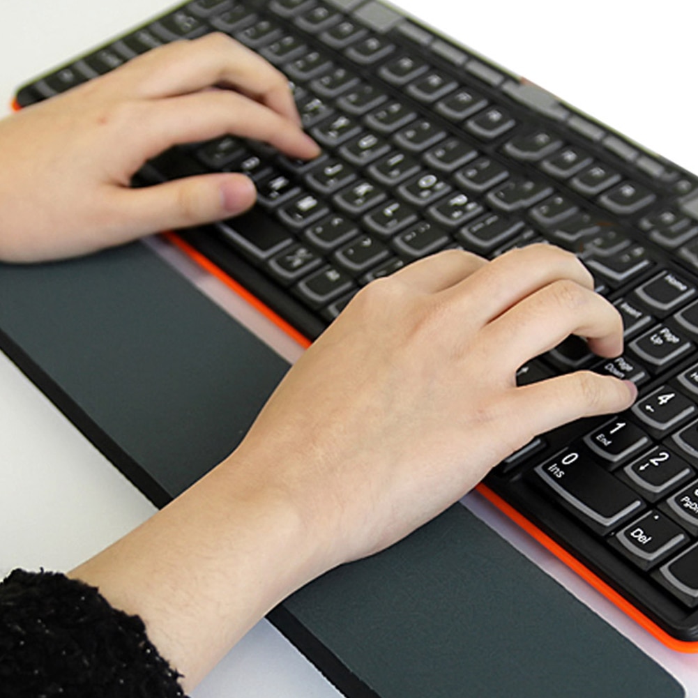 Reposamuñecas para teclado ergonómico muñequera 44X6,5X1,4 CM antideslizante y hecho de reproductor de goma Natural