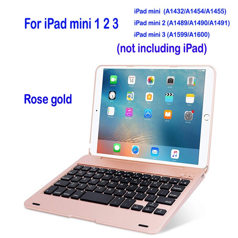 Smart Keyboard for Apple iPad 9.7 5th 6th Generation Bluetooth Keyboard Case for iPad mini 1 2 3 4 5 Air 1 2 Pro 9.7: Mini123  Rose gold