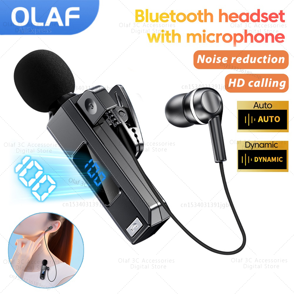 V5.5 słuchawki z klipsem na kołnierz bezprzewodowe słuchawki douszne Bluetooth z mikrofonem HD słuchawki z redukcją szumów sportowy zestaw słuchawkowy hifi
