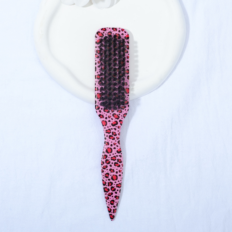 Varkenshaar Slick Back-haarborstel voor een strak paardenstaartbroodje en het gladmaken van babyharen, flyaways, randcontrole - Backcombing & Plagen: Roze