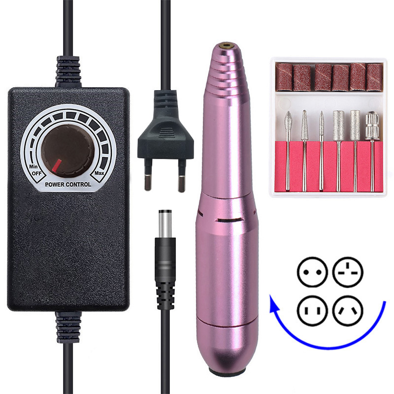 YBLNTEK Elektrische Nagelbohrmaschine – 35000 U/min, 5 Geschwindigkeiten, Wiederaufladbar, Maniküre-Set