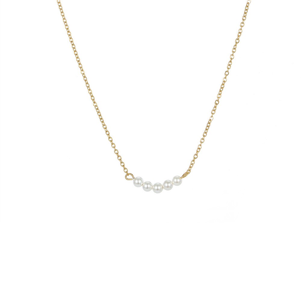 Zilveren parel hanger choker ketting ketting 316l roestvrij staal anti-allergie ketting voor vrouwen meisjes rechthoekige sieraden