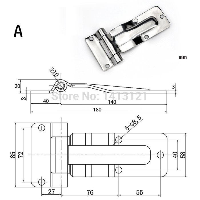 Stainless Steel Container Door Hinge Refrigerated Cold Store Cabinet Compartment Fitting Truck Van Express Car Fitting Hardware: A