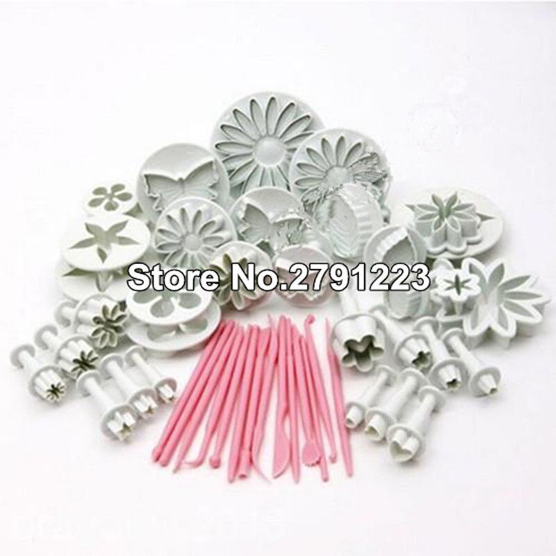 47Pcs Pastry Cutters Gereedschap Cake Decorating Mold Fondant Icing Plunger