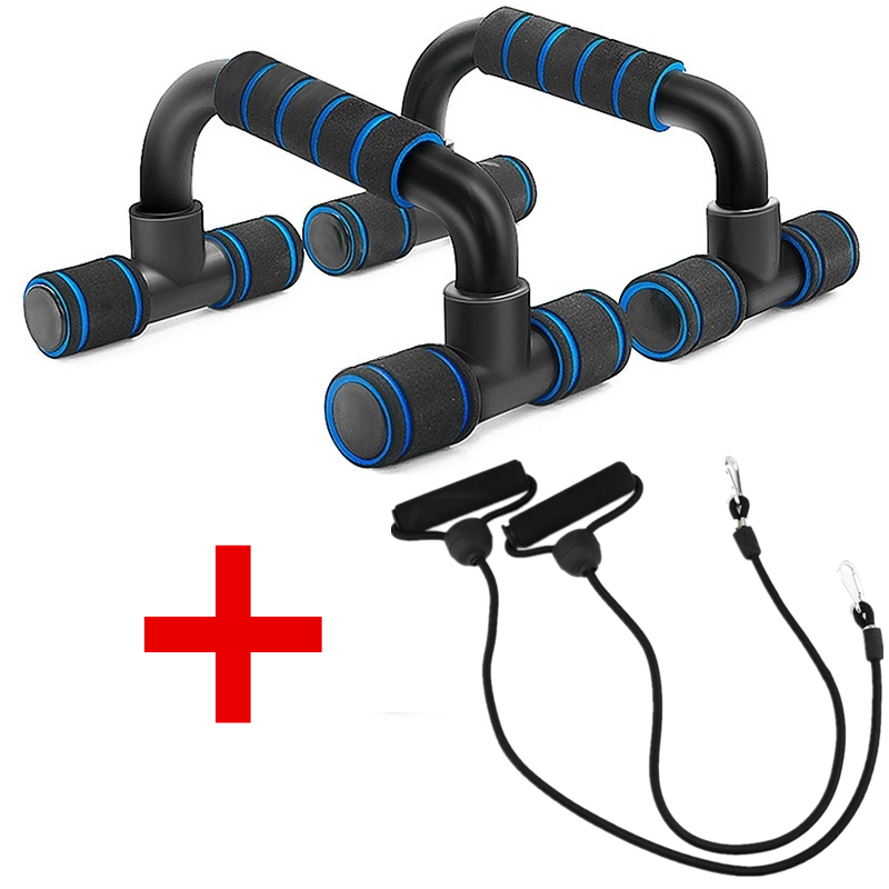 Push Up Stand Portable Fitness Equipment Rack Gym Sport Bodybuilding Exercise At Home Calisthenics Horizontal Bar Push-ups Board: Blue pull ropes