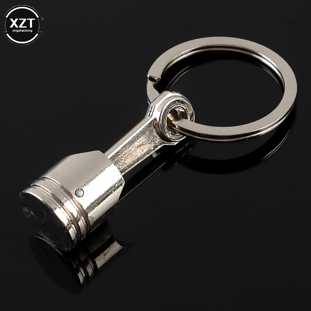 Hoogwaardige Metalen Sleutelhanger Auto Zuiger Sleutelhanger Creatieve Persoonlijkheidsmotor Gemodificeerde Zuiger Auto Accessoires Goederen