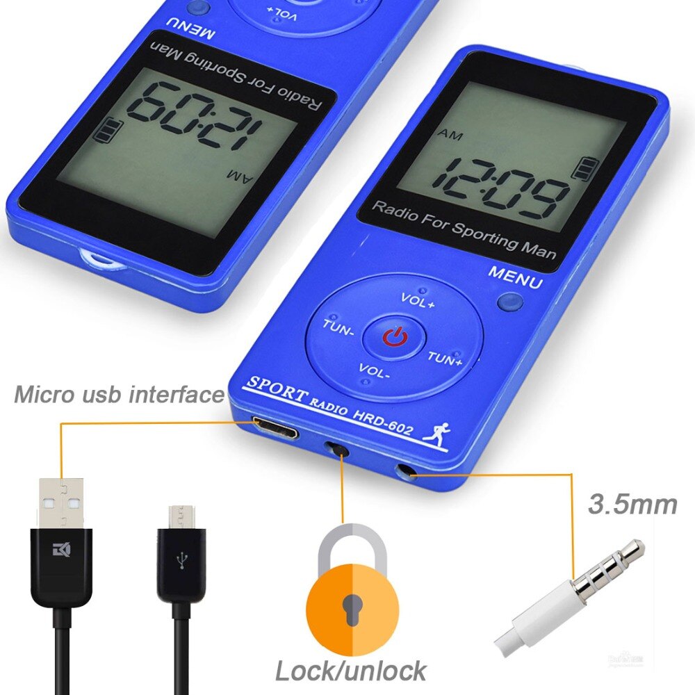 Draagbare Fm/Am Radio Mini Radio Ontvanger Met 1.57 &quot;Lcd-scherm FM76-108MHZ,9Khz/10Khz Ontvanger Met Stereo Oortelefoon