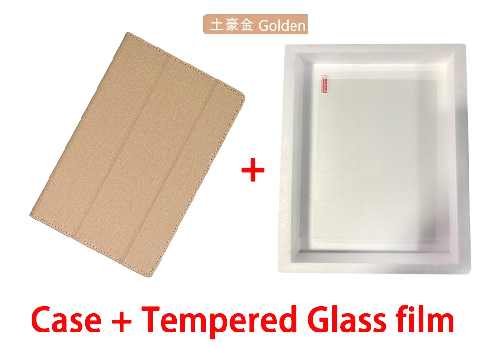 Coque pour tablette CHUWI Hipad Plus 11 pouces, housse de protection: gold and glass film