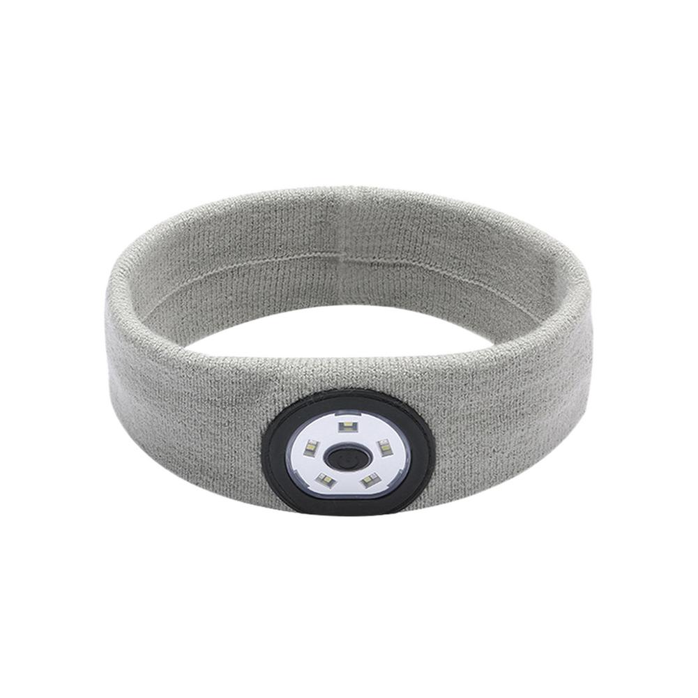 Sport Led Hoofdband Usb Opladen Licht Up Zweetband Unisex Outdoor Hoed Led Verlichting Voor Fietsen En Lopen 'S Nachts: White