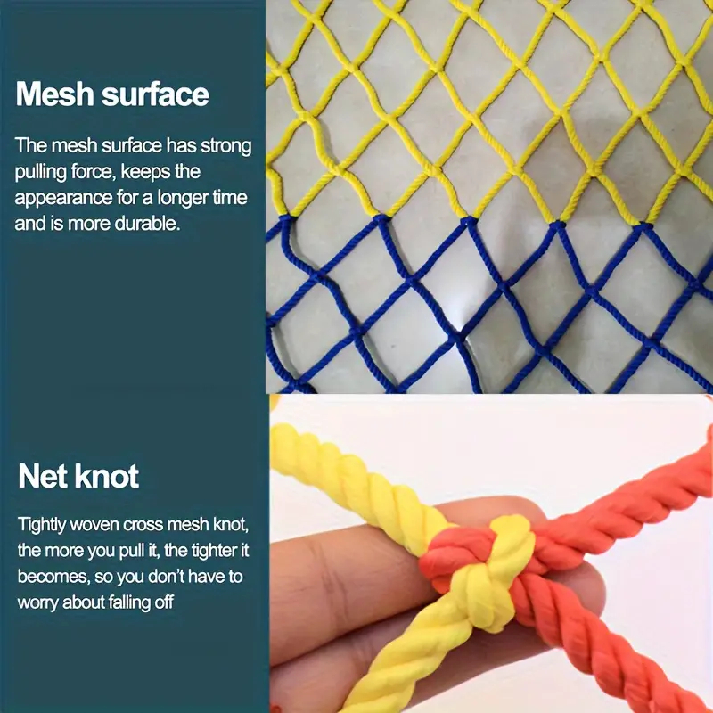 1pc Rope Net Kids Safety Netting Stair Balcony Railing Child Safety Net, Playground Netting Patio Fence Protection Net