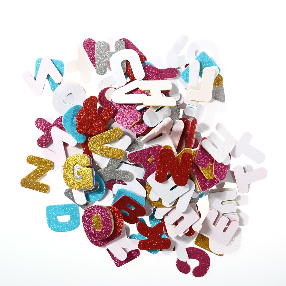 150 Pcs Assorted Colors Glitter Foam Sticker Lette... – Grandado