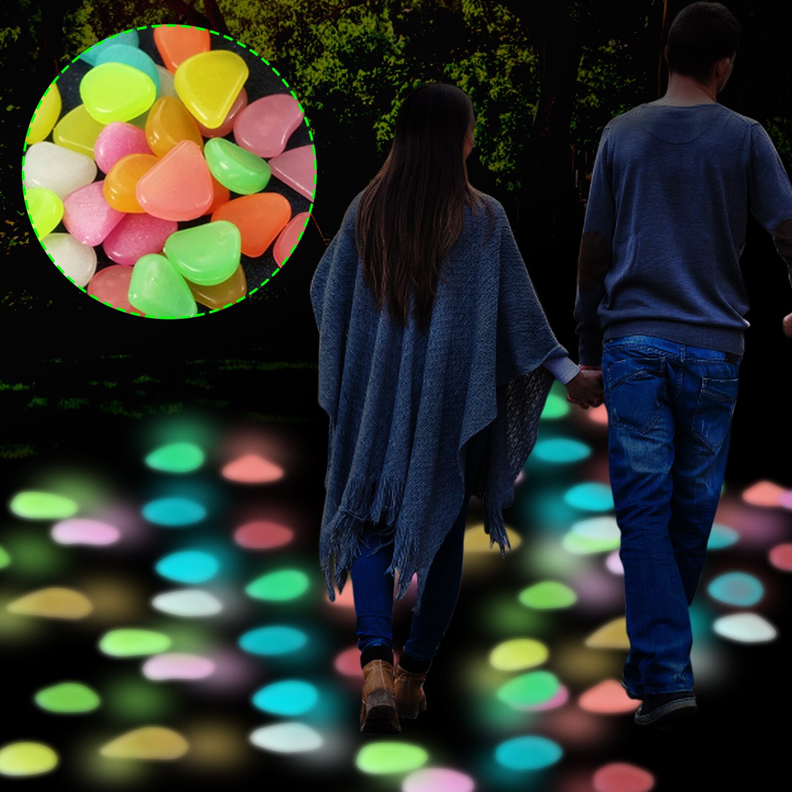 Aquarium Decoration Luminous Stone Garden Decor Glow In The Dark Pebbles Luminous Stones Rocks Aquariums Garden Decoration 50pcs