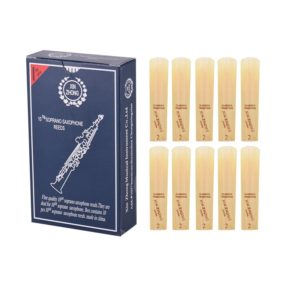 10pcs/ Box Saxophone Reeds Normal Level Bb Soprano Saxophone Sax Reeds Strength 2.0/ 2.5/ 3.0 Woodwind Instrument Parts: Strength 2.0