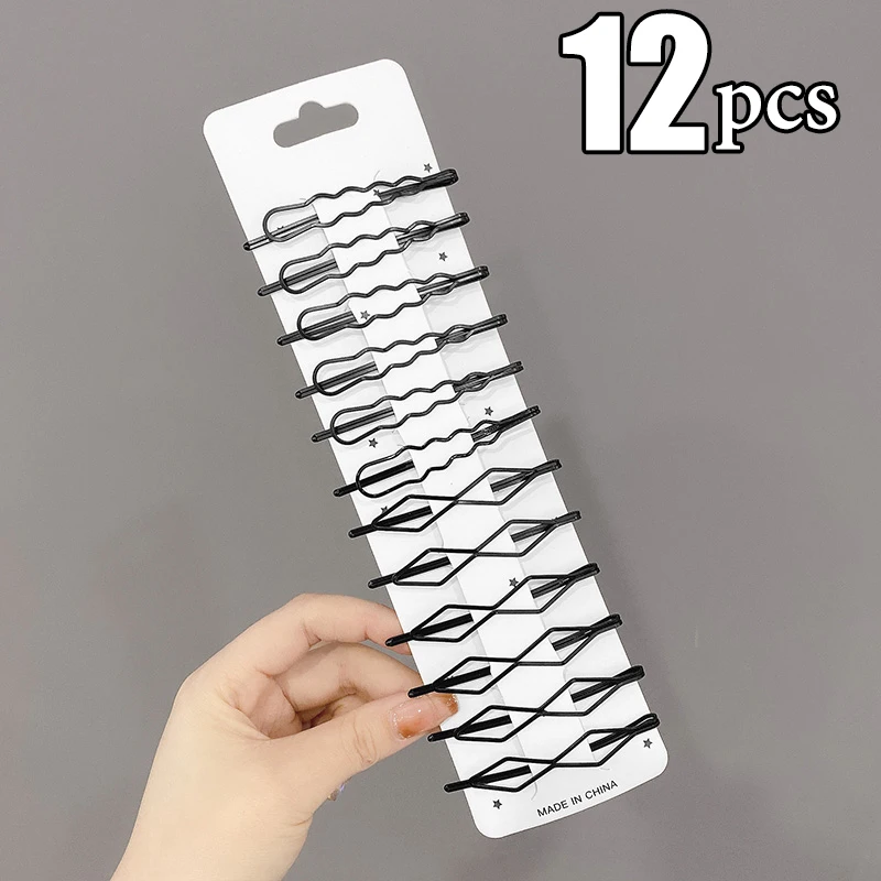 3/12 Uds pasadores de Metal negro pinzas para el cabello horquillas onduladas horquilla de Invisible BB Clip onda horquilla accesorios para el cabello: Oro